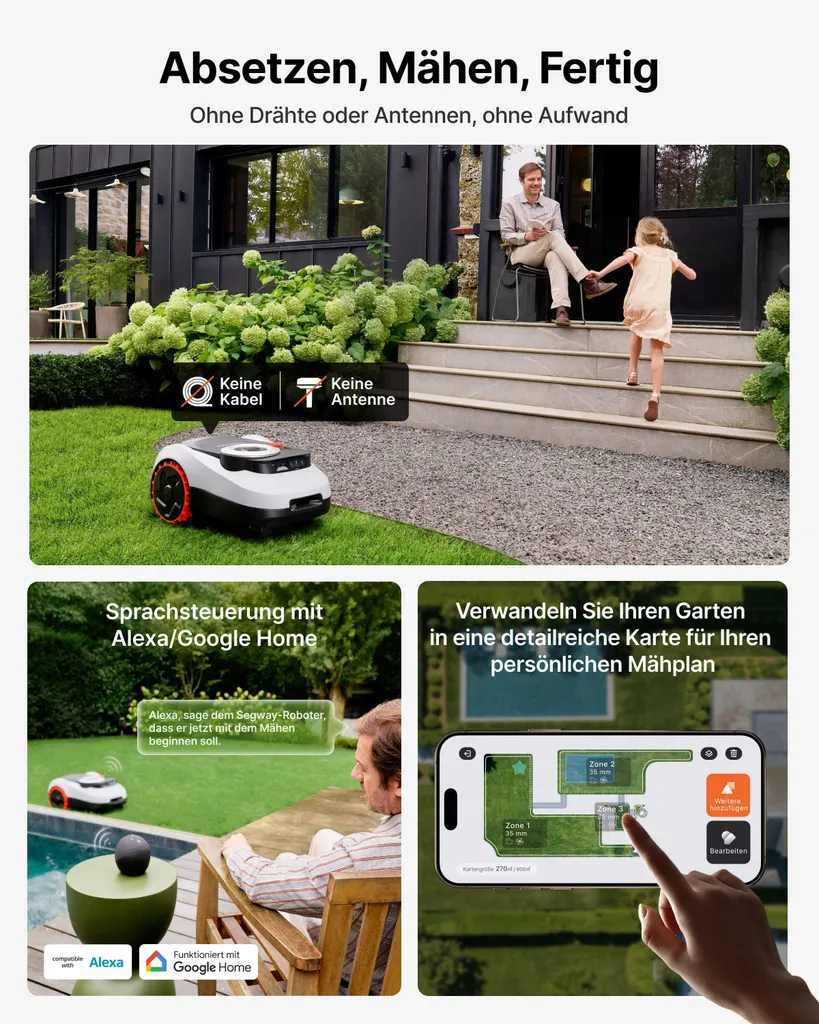 Navimow i215 LiDAR Mähroboter mit Garage M für 1500 m², Geländereifen für Hänge bis 45 % Neigung, LiDAR und Vision(Getrennt versandt werden) – Bild 2