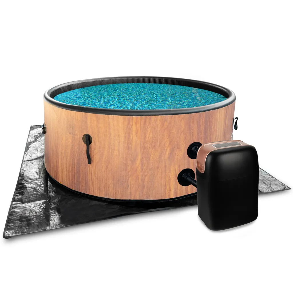 COIL Whirlpool SPA Aufblasbar, Schwimmbad mit Hydromassage, extra dünn, In- & Outdoor, 4 Personen, 150 cm, Tahiti – Bild 4