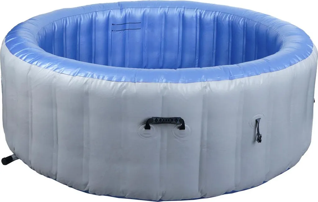 Whirlpool MCW-N97, 5 Personen, In-/Outdoor heizbar aufblasbar Pumpe PVC laminiert, rund Ø 198cm, grau-blau – Bild 7