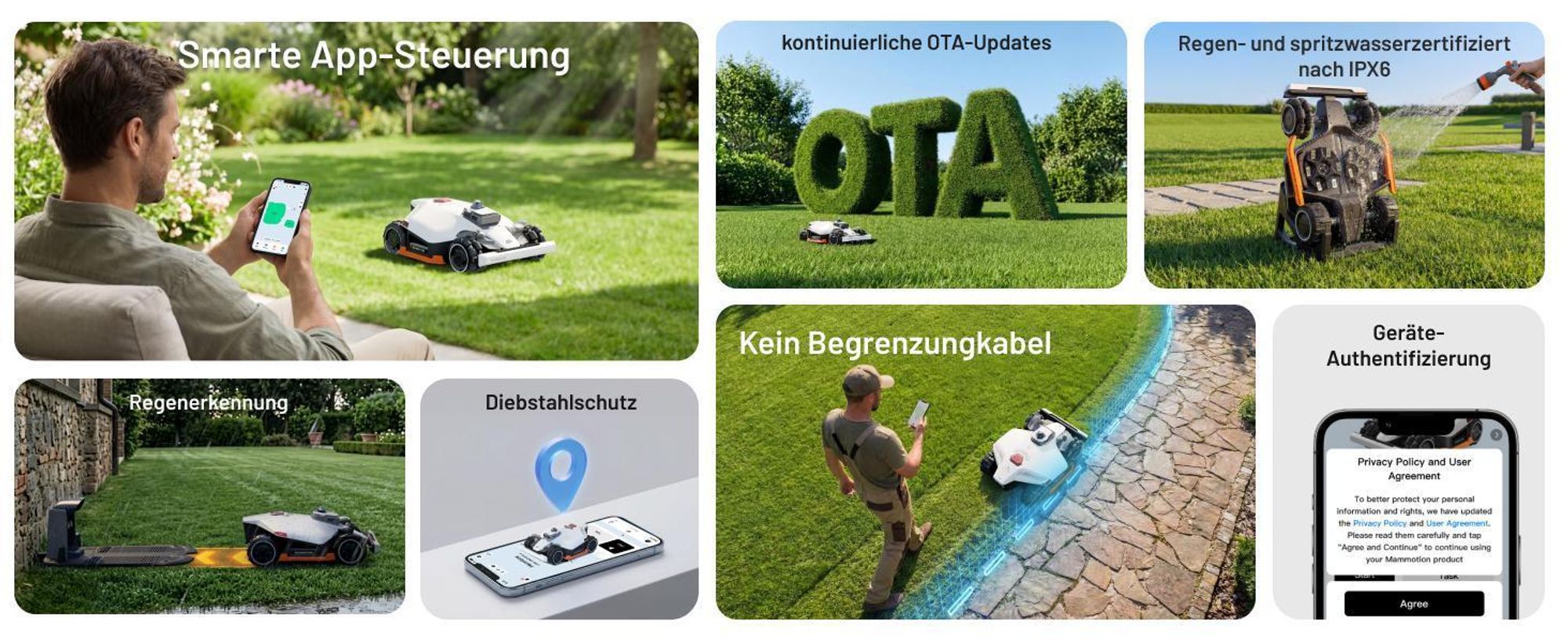 Mähroboter Mammotion LUBA 3 AWD 3000 mit Garage, Waschständer, bis 3000 m², Allradantrieb, 80% Steigung, Auto-Kartierung, 4G-Modul, APP – Bild 22