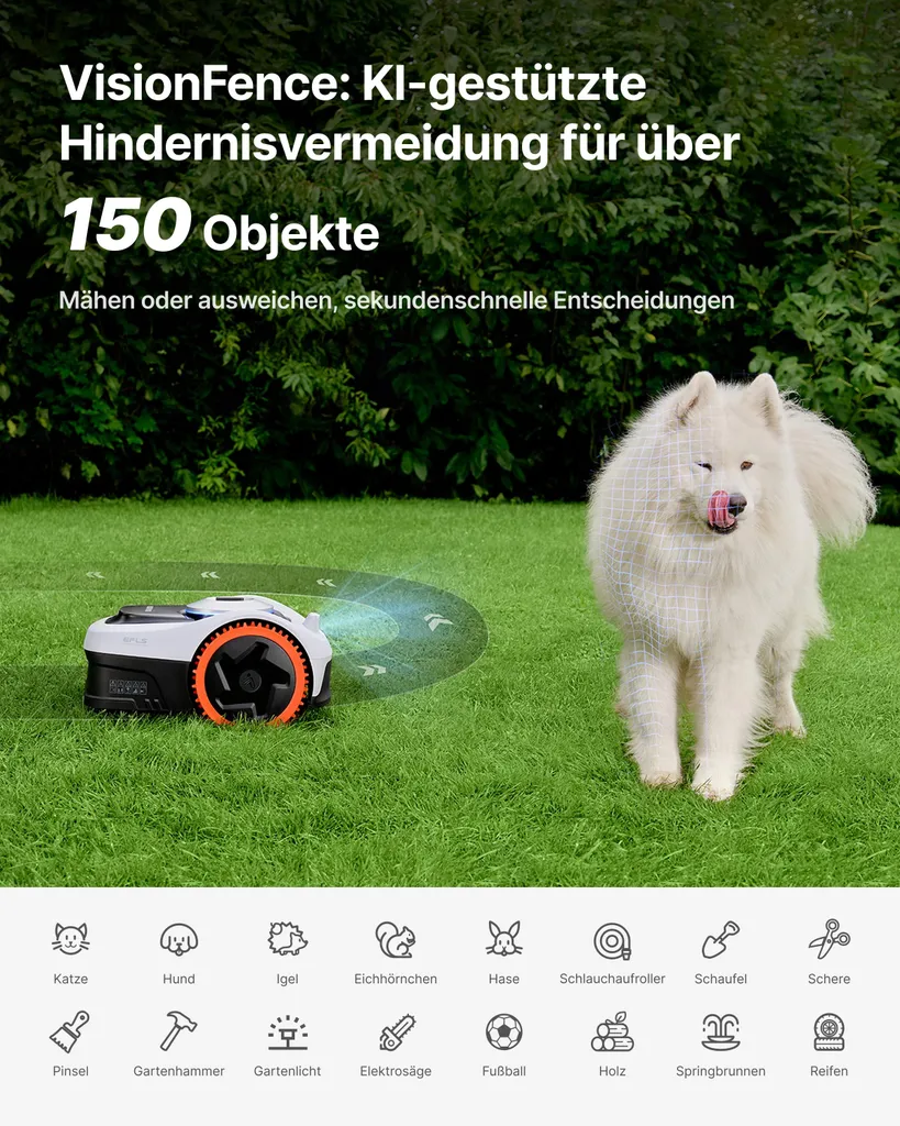 Navimow i205 AWD Mähroboter ohne Begrenzungskabel mit Garage S, Allradantrieb für Steigungen bis zu 45 %, EFLS NRTK + Vision(Getrennt versandt werden) – Bild 6