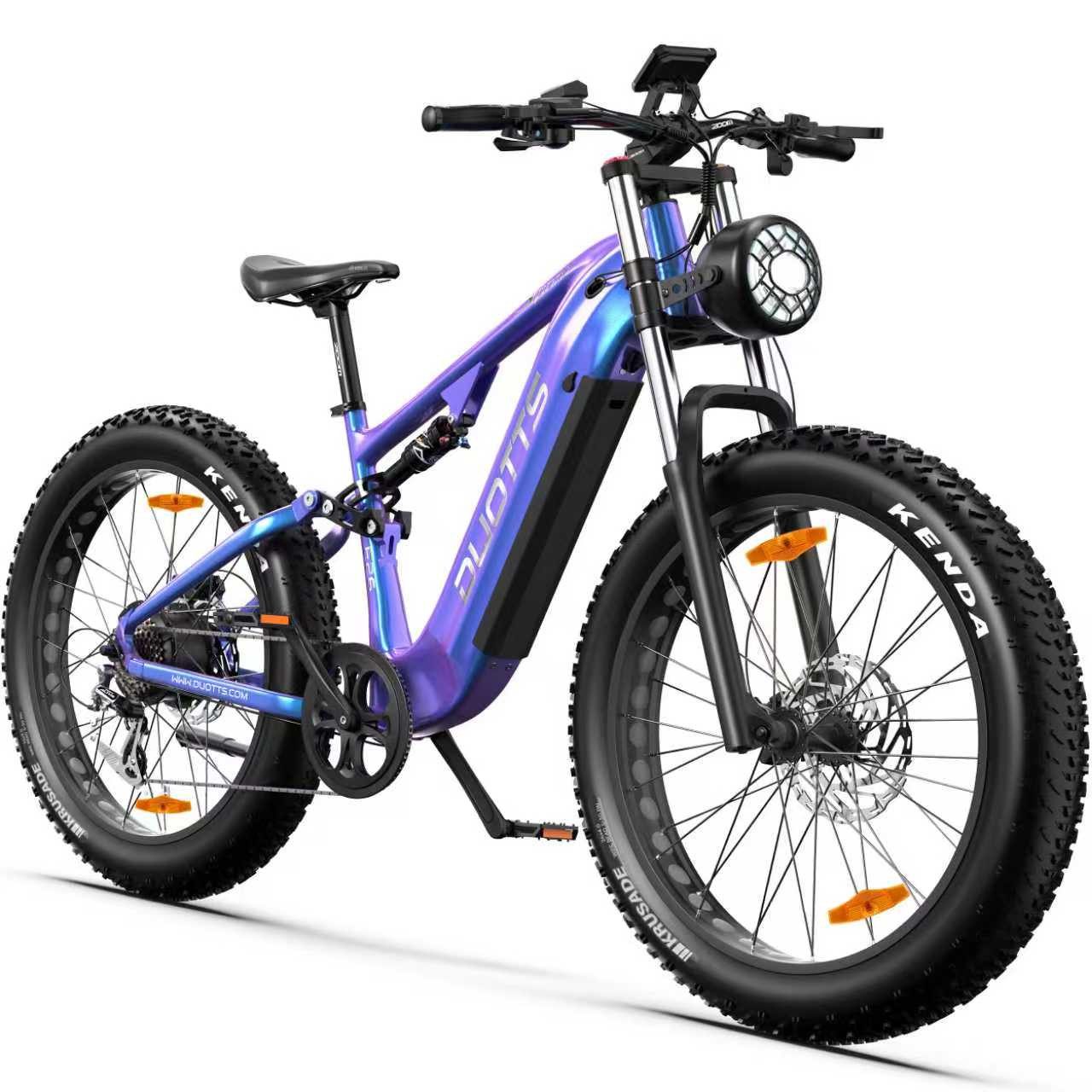 E-Bike Cityrad E-MTB Damen u. Herren Pedelec E26 mit starkem Motor, 26×4’’, 80 Nm, blau