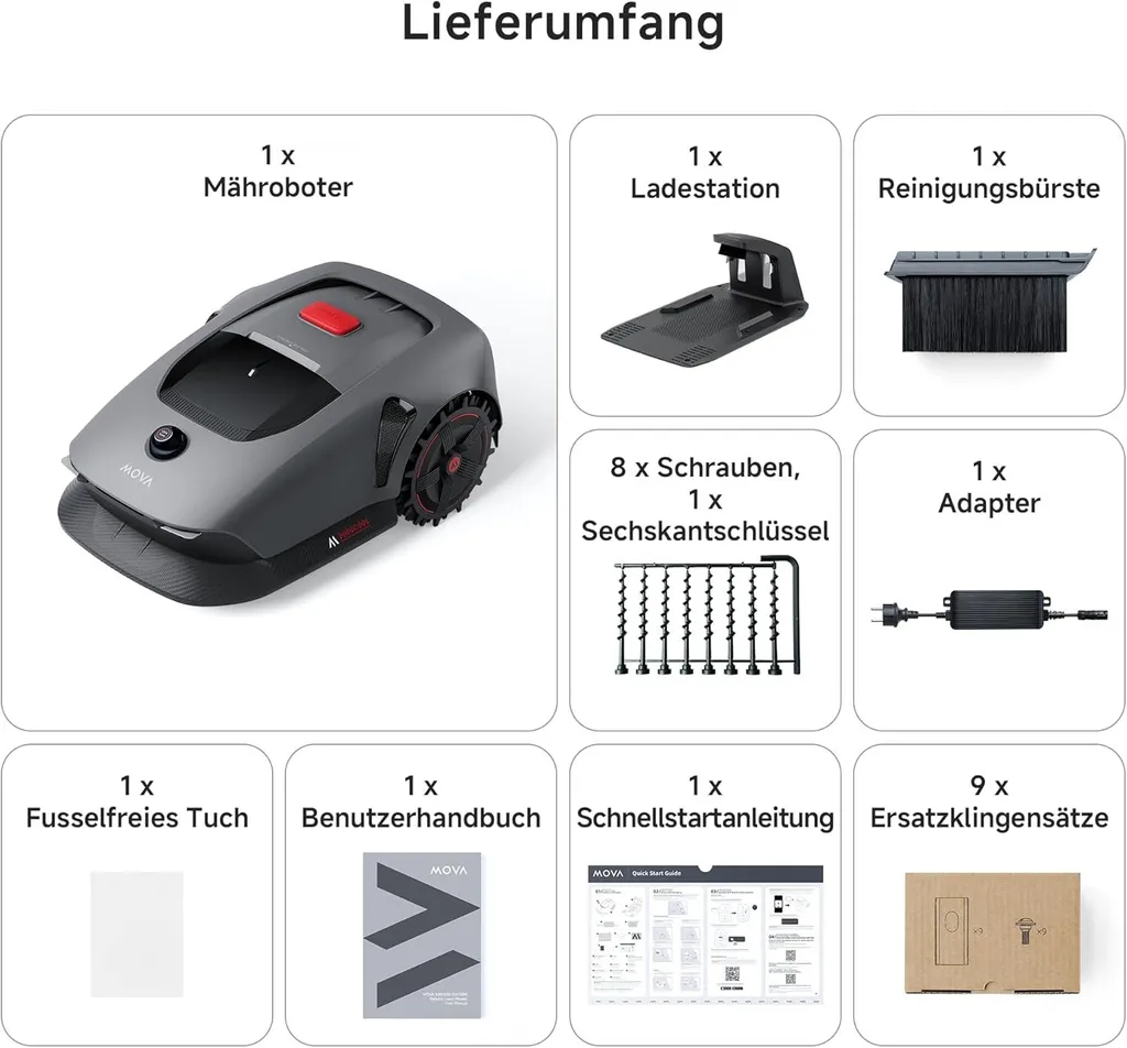 MOVA 1000 Mähroboter + Garage, UltraView, kabellose Einrichtung, bis 1000㎡, präzise Kartierung, smarte Hindernisvermeidung, App-Steuerung – Bild 13