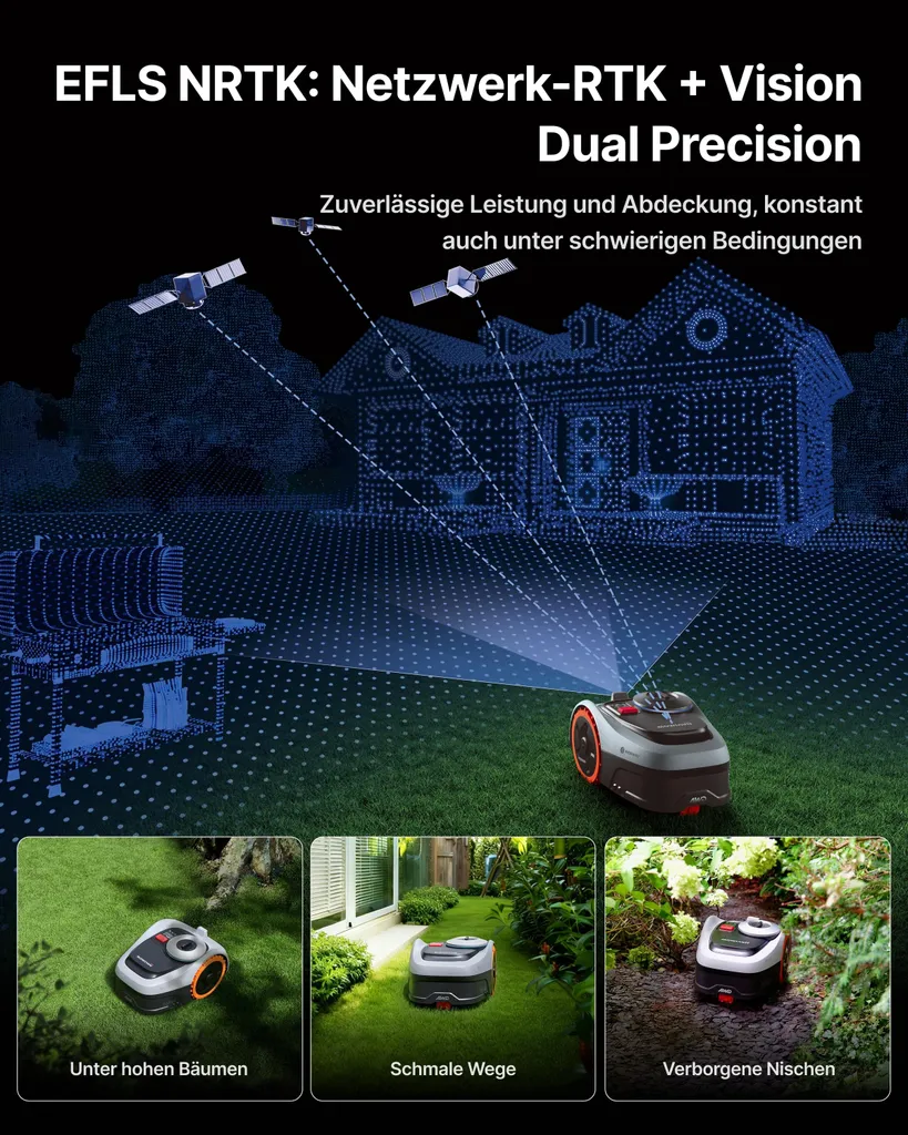 Navimow i205 AWD Mähroboter ohne Begrenzungskabel mit Garage S, Allradantrieb für Steigungen bis zu 45 %, EFLS NRTK + Vision(Getrennt versandt werden) – Bild 7