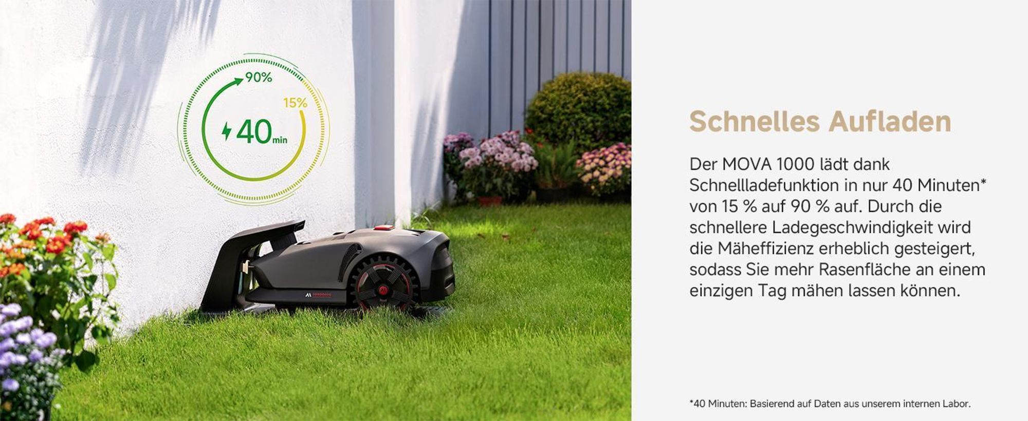 MOVA 1000 Mähroboter + Garage, UltraView, kabellose Einrichtung, bis 1000㎡, präzise Kartierung, smarte Hindernisvermeidung, App-Steuerung – Bild 17