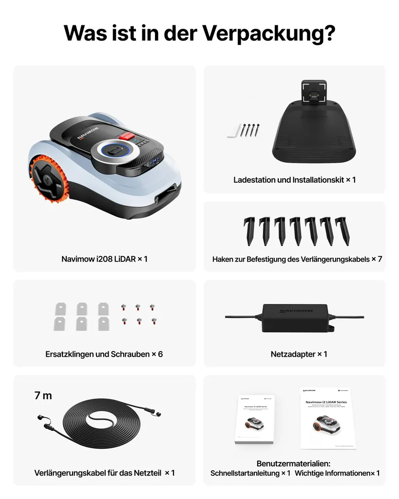 Segway Navimow i208 LiDAR Mähroboter ohne Begrenzungskabel für 800 m², bis 45% Steigung, Solid-State LiDAR und Vision Dual System, Integriertes 4G – Bild 8