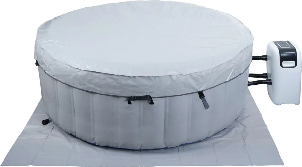 Whirlpool MCW-N97, 5 Personen, In-/Outdoor heizbar aufblasbar Pumpe PVC laminiert, rund Ø 198cm, grau-blau – Bild 8