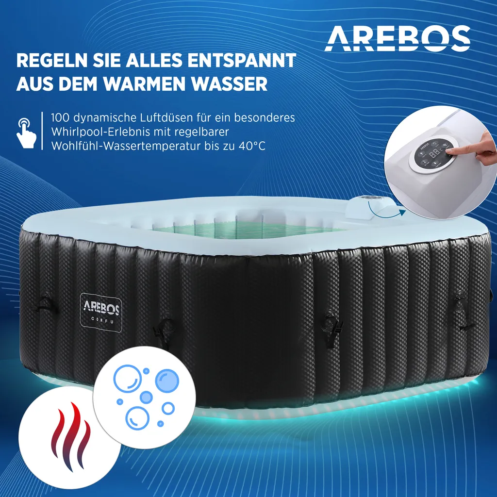 Arebos AR-HE-SPA4SL, Schwarz, 650 mm, 22 kg – Bild 3