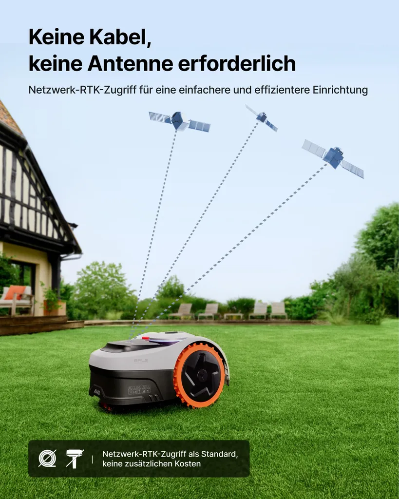 Navimow i205 AWD Mähroboter ohne Begrenzungskabel mit Garage S, Allradantrieb für Steigungen bis zu 45 %, EFLS NRTK + Vision(Getrennt versandt werden) – Bild 4
