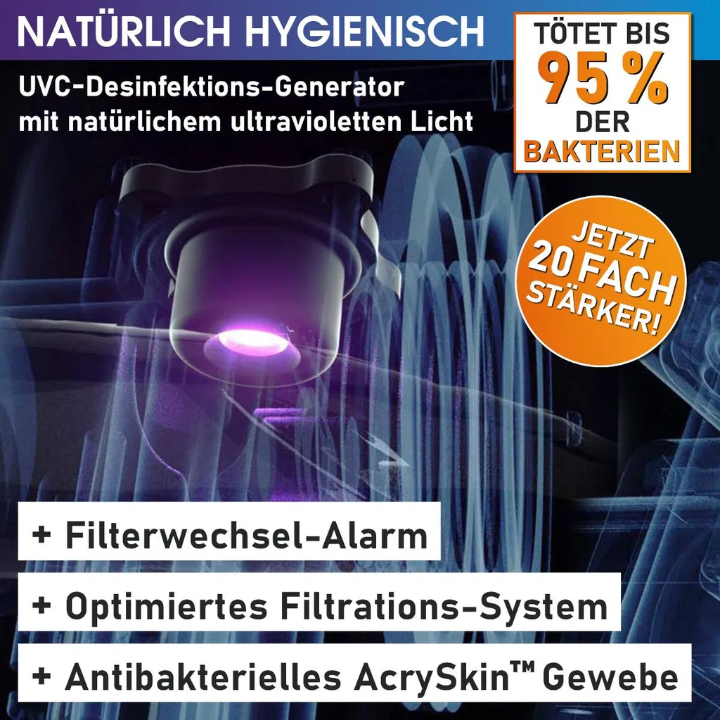 BRAST Whirlpool MSpa Amber Aero Plus mit Fester Außenwand | 180x180x65cm für 6 Personen | 140 Massagedüsen | LED-Beleuchtung in 20 Farben – Bild 4