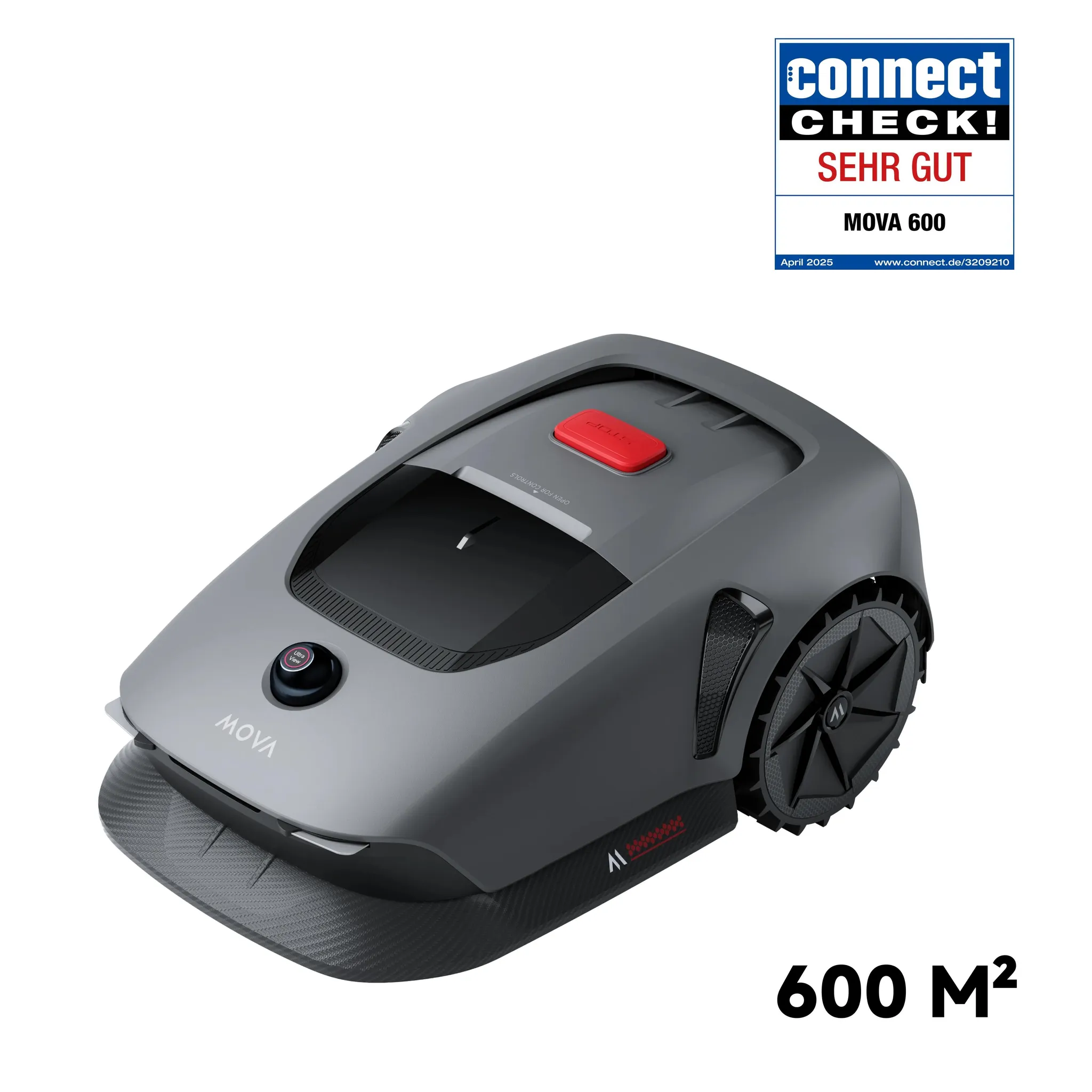 MOVA 600 Kabelloser Mähroboter mit UltraView™ 3D LiDAR, kabellos ohne Begrenzungskabel, Automatische Navigation, bis 600 m² Rasenfläche