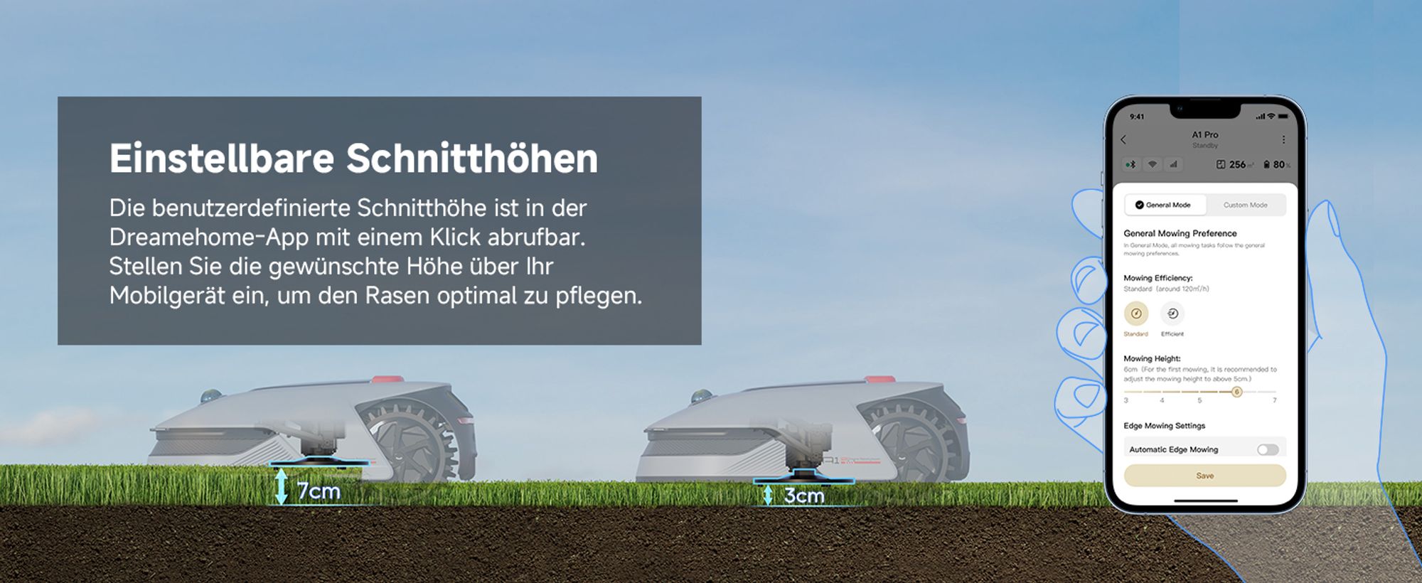 Dreame A1 Pro+Rasenmäher-Garage Combo,Intelligenter Mähroboter,Drahtloser Umfang Mähroboter,App-Steuerung,Intuitive Zonenverwaltung,3D-Erkennung – Bild 4